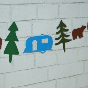 Camping Garland, Camping Party Garland, Camp Birthday Garland, Camping Baby Shower Garland, Custom Parties by PartyAtYourDoor on Etsy image 4