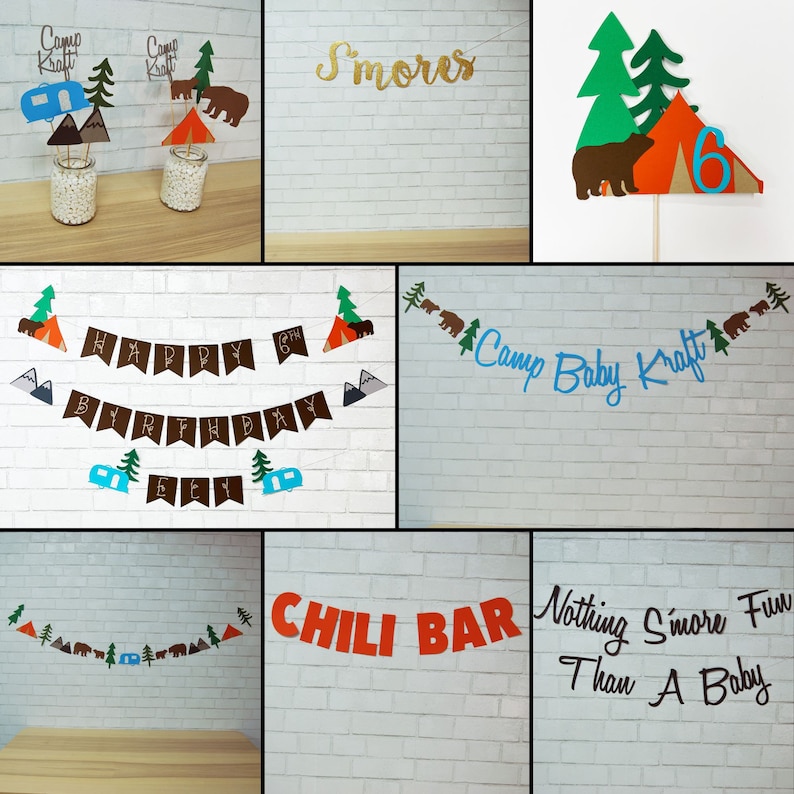 Camping Cake Topper Camp Birthday Cake Topper Tent Cake Etsy