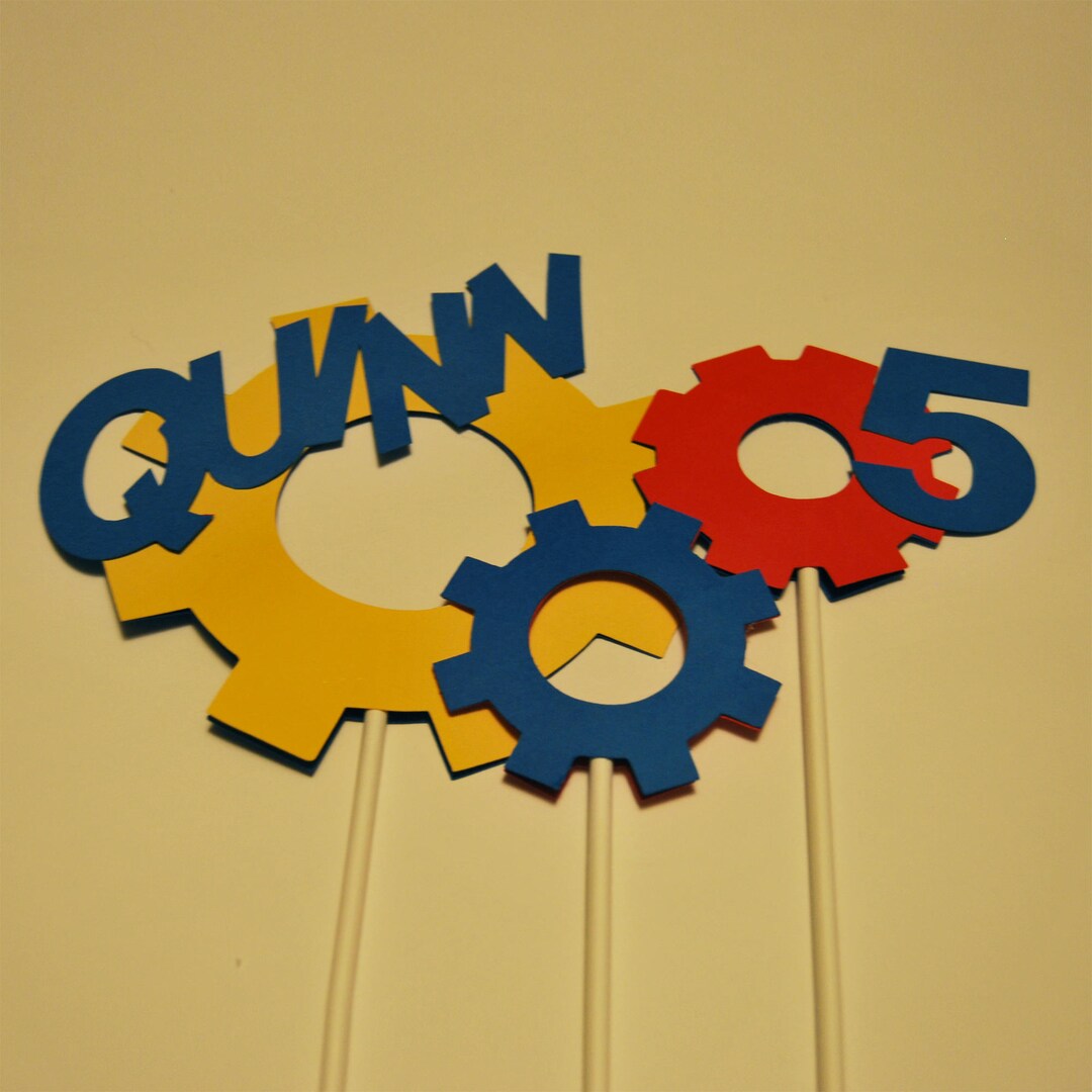 Gear Centerpiece, Robot Party Centerpiece, Robot Birthday Table Decor