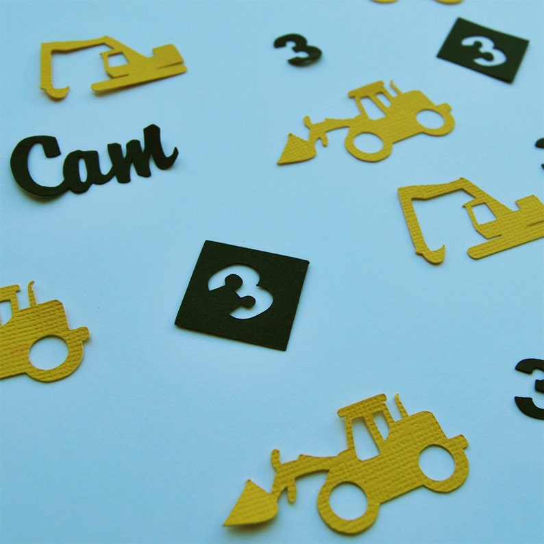 Construction Confetti, Bulldozer Confetti, Truck Confetti, Construction Party, Truck Table Decor, Custom Parties by PartyAtYourDoor on Etsy image 3