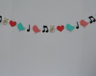 Reggae Party Garland, Three Little Birds Garland, Peace & Love Garland, Reggae Baby Shower Decor, Custom Parties by PartyAtYour Door on Etsy