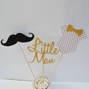 Mustache Centerpiece, Bowtie Centerpiece, Little Man Centerpiece, Boy Baby Shower, Boy Birthday, Custom Parties by PartyAtYourDoor on Etsy