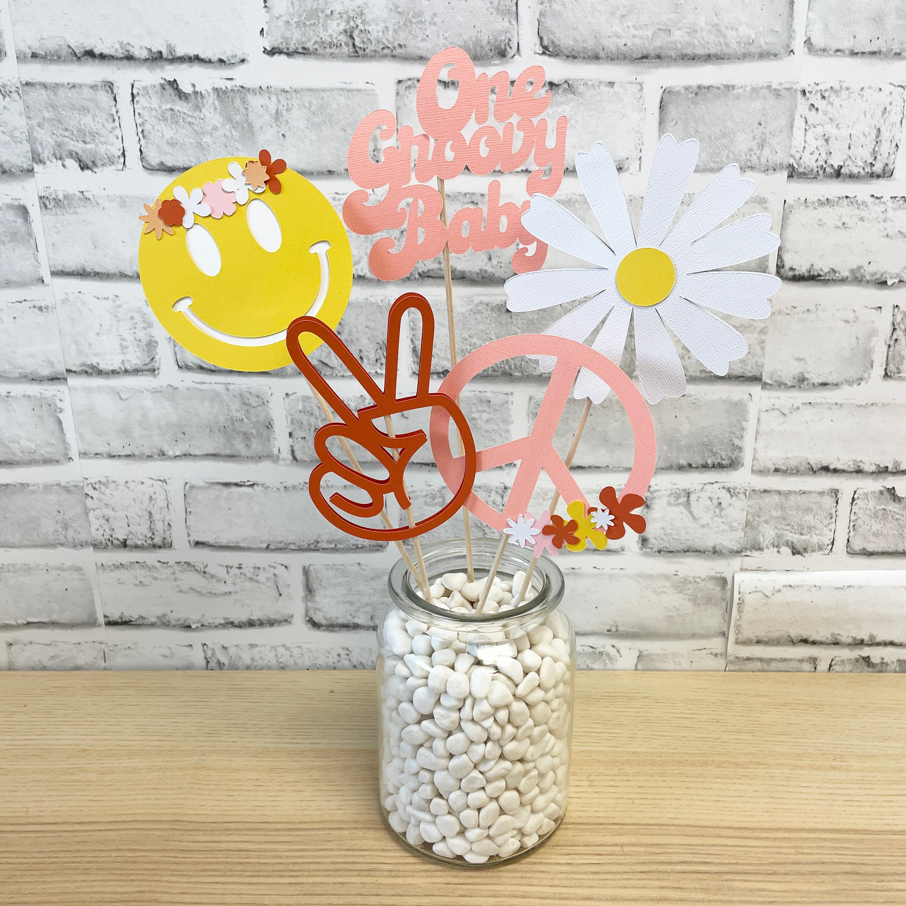 One Groovy Baby Centerpiece, One Groovy Baby, Groovy First Birthday, Hippie Baby, Custom Parties by PartyAtYourDoor on Etsy