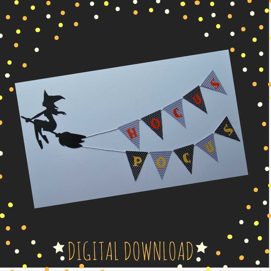 Hocus Pocus Printable Banner, DIGITAL DOWNLOAD, Halloween Print