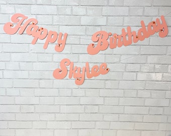 Striscione di compleanno Groovy, striscione di compleanno Hippie, striscione di compleanno Woodstock, feste personalizzate di PartyAtYourDoor su Etsy