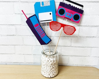 90's Party Centerpiece, 90's Party Decor, 90's Themed Party Centerpiece, 90's Party Table Decor, Custom Parties by PartyAtYourDoor on Etsy