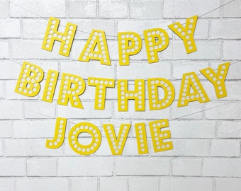 Movie Marquee Birthday Banner, Movie Night Birthday Banner, Marquee Sign Birthday Banner, Custom Parties by PartyAtYourDoor on Etsy