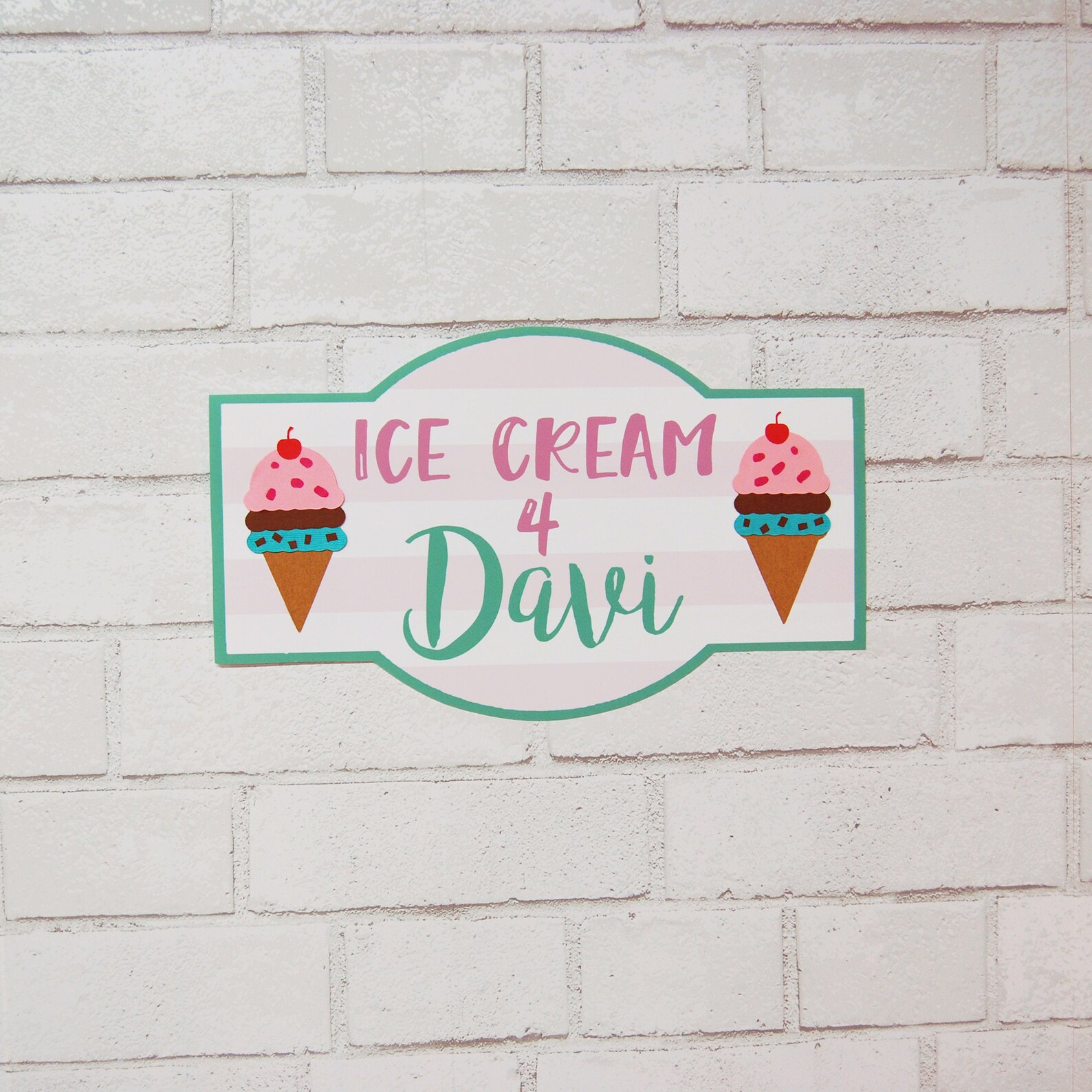 Ice Cream Name Sign Ice Cream Party Sign Ice Cream Birthday Etsy