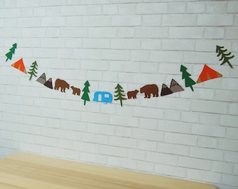 Camping Garland, Camping Party Garland, Camp Birthday Garland, Camping Baby Shower Garland, Custom Parties by PartyAtYourDoor on Etsy
