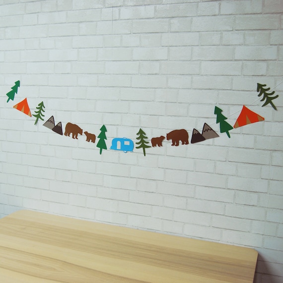 Camping Garland, Camping Party Garland, Camp Birthday Garland, Camping Baby Shower Garland, Custom Parties by PartyAtYourDoor on Etsy