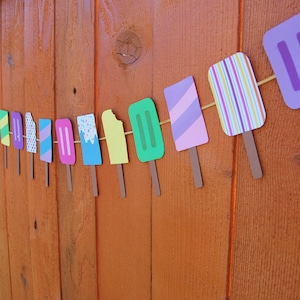 Popsicle Garland, Ice Cream Party Garland, Summertime Birthday Party Garland, Playroom Decoration, Custom Parties by PartyAtYourDoor on Etsy