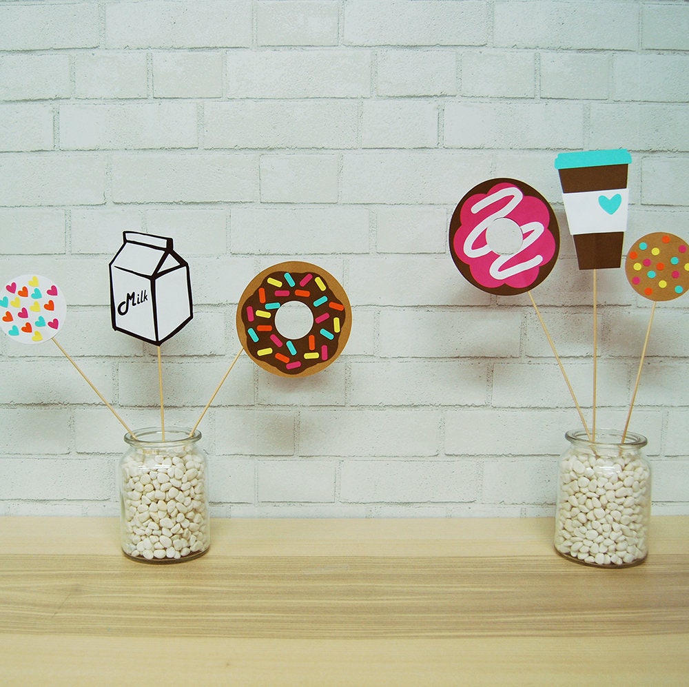 Donut and Coffee Centerpiece Donut and Milk Centerpiece Donut Grow Up Party Donut Party Decor Custom Parties by