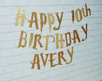 Wizard Birthday Banner, Wizard Birthday Party Banner, Wizard Birthday Decor, Wizard Party, Custom Parties by PartyAtYourDoor on Etsy