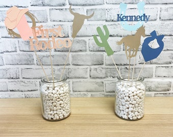 First Rodeo Birthday Decor First Rodeo Centerpiece Custom Party Decor by PartyAtYourDoor on Etsy