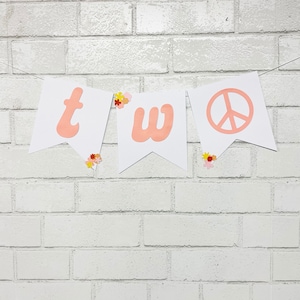 Two Groovy Highchair Banner, Second Birthday Banner, Two Groovy Birthday Decor, Custom Parties by PartyAtYourDoor on Etsy