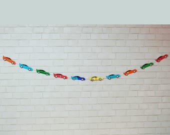 Race Car Garland, Race Car Birthday Decoration, Race Car Party Wall Decoration, Two Fast, Custom Parties by PatyAtYourDoor on Etsy