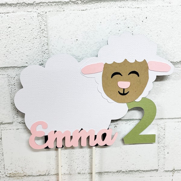 Little Lamb Birthday Cake Topper, Little Lamb Birthday Decor, Little Lamb Party, Lamb Cake Topper, Custom Parties by PartyAtYourDoor on Etsy