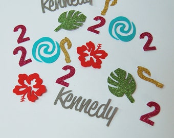 Confete tropical, confete havaiano, decoração de aniversário tropical, confete para festa luau, festas personalizadas por PartyAtYourDoor no Etsy