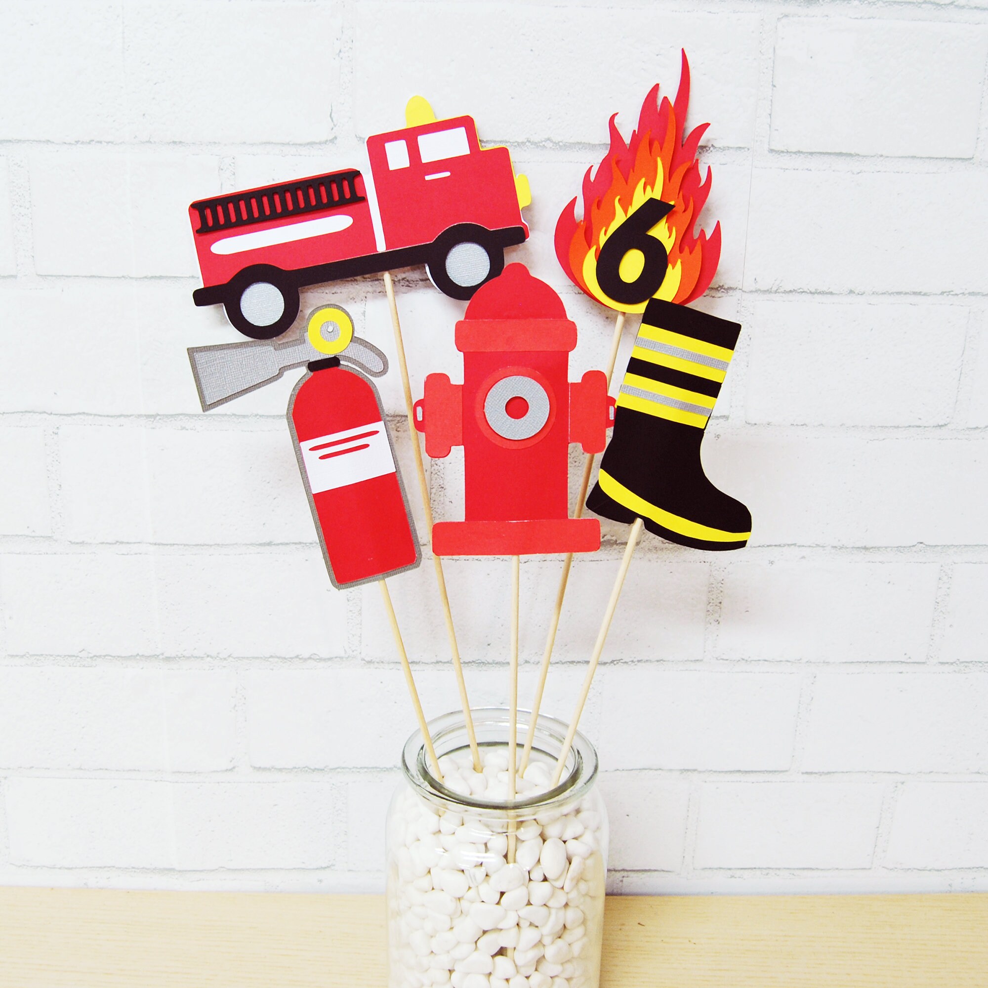 3D Firefighter Party Centerpiece Fireman Birthday Party Etsy