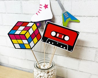 80's Party Centerpiece, 80's Birthday Centerpiece, 80's Themed Party Centerpiece, I Love the 80's, Custom Parties by PartyAtYourDoor on Etsy