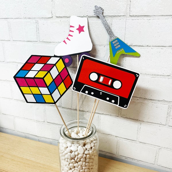 80's Party Centerpiece, 80's Birthday Centerpiece, 80's Themed Party Centerpiece, I Love the 80's, Custom Parties by PartyAtYourDoor on Etsy