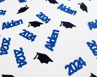 Confeti de graduación, decoración de fiesta de graduación, decoraciones de graduación, promoción de 2024, fiestas personalizadas de PartyAtYourDoor en Etsy