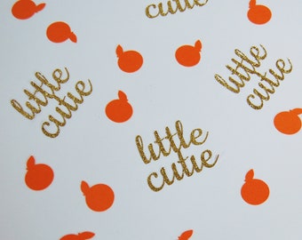 A Little Cutie is on the Way Confetti, Little Cutie Confetti, Clementine Confetti, Little Cutie, Custom Parties, Baby Shower Decorations