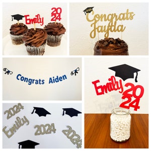 Graduation Confetti, Graduation Party Decor, Graduation Decorations, Class of 2024, Custom Parties by PartyAtYourDoor on Etsy image 4