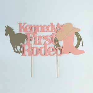 Erstes Rodeo Geburtstagsdeko Erstes Rodeo Cake Topper Rosa Benutzerdefinierte Partydeko von PartyAtYourDoor auf Etsy