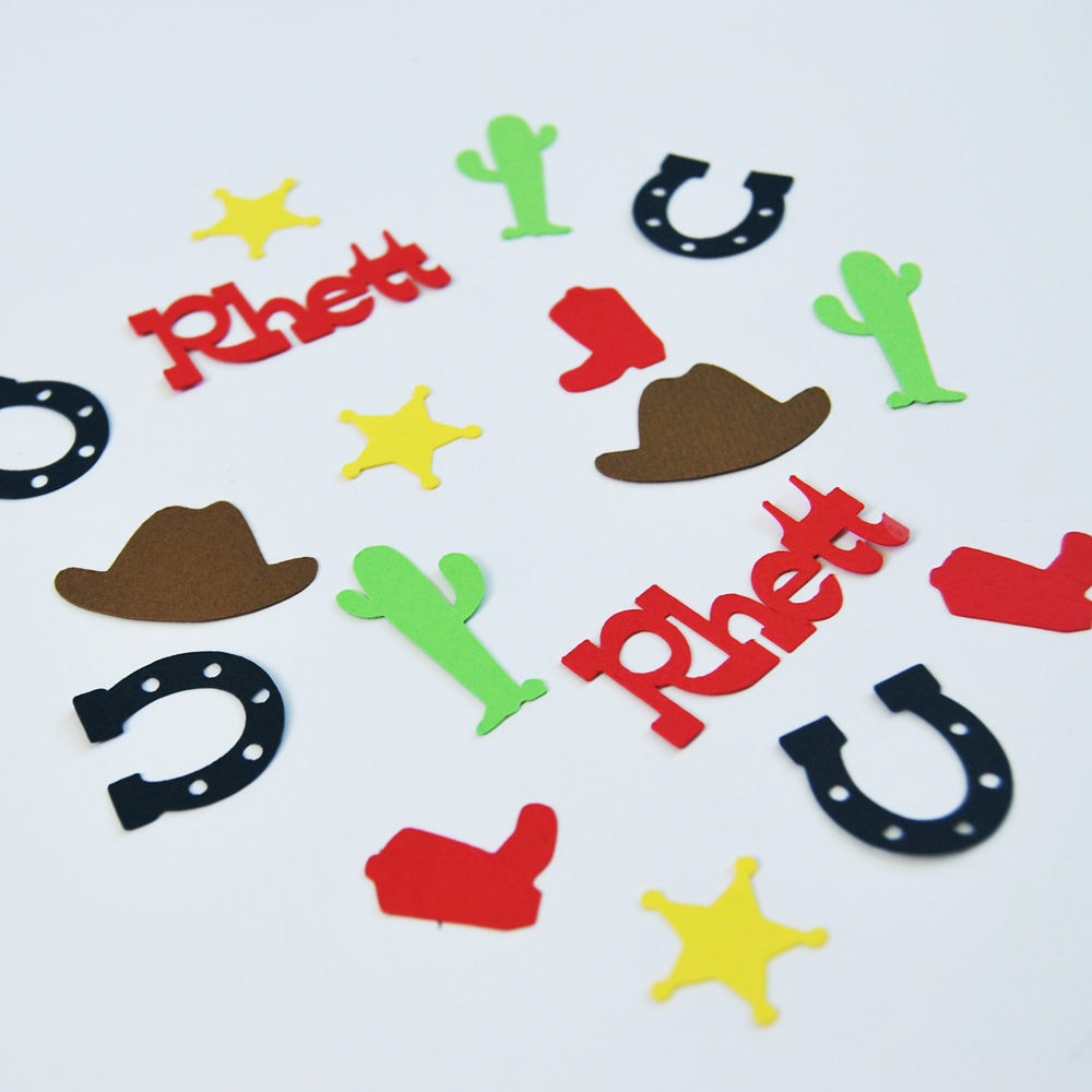Cowboy Confetti Rodeo Confetti Western Confetti Cowboy Birthday Decor Rodeo Birthday Decor Custom Parties by PartyAtYourDoor
