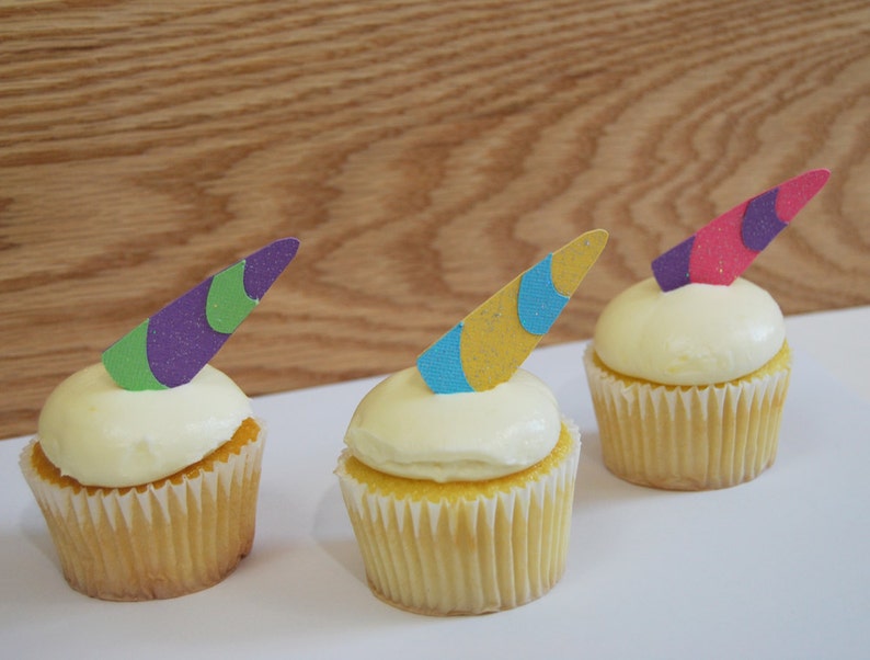 unicorn horn cupcake toppers unicorn party unicorn cupcake