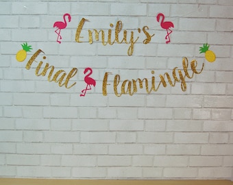 Final Flamingle vrijgezellenfeest banner, Final Flamingle, flamingo vrijgezellenfeest, aangepaste feesten door PartyAtYourDoor op Etsy