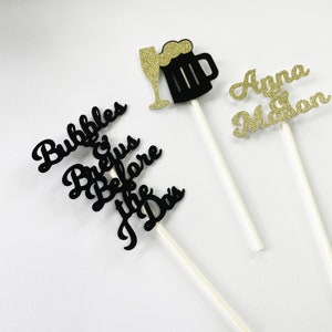Luftblasen und Gebräu vor dem I Do&#39;s Cupcake Toppers, Luftblasen und Gebräu Verlobungsfeier Dekor von PartyAtYourDoor auf Etsy