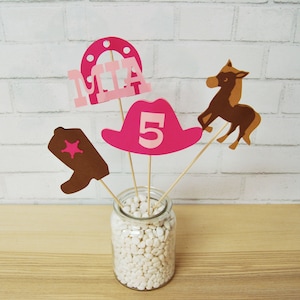 Cowgirl Centerpiece, Cowgirl Birthday Party, Cowgirl Party Decor, Rodeo Centerpiece, Custom Parties by PartyAtYourDoor on Etsy