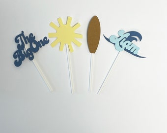 The Big One Cupcake Toppers The Big One Surf Birthday Decoration The Big One Birthday Custom Party Decor by PartyAtYourDoor on etsy