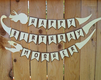 Dinosaur Birthday Banner, Dinosaur Birthday, Dinosaur Banner, Custom Banner, Kid, Party, Dinosaur Party, Custom Parties by PartyAtYourDoor