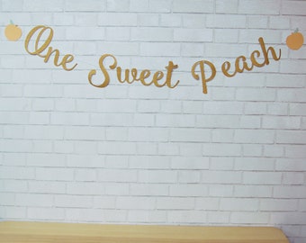Bannière d'anniversaire Une pêche douce, premier anniversaire de pêche, bannière premier anniversaire, Une pêche sucrée, fêtes personnalisées par PartyAtYourDoor sur Etsy