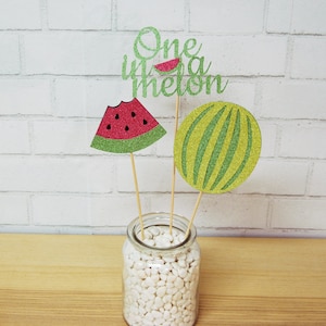 One In A Melon Centerpiece, Watermelon Centerpiece, Glitter Watermelon Centerpiece, Custom Parties by PartyAtYourDoor on Etsy