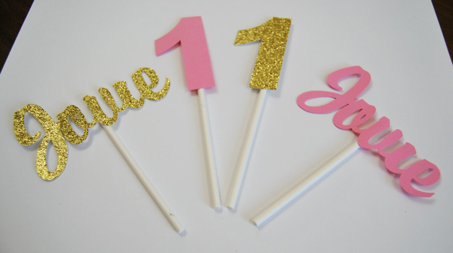 18 Stück Cupcake-Topper Pink Mit Goldglitzer – Für Geburtstagskuchen, 5,1 X 5,1 Cm, Aus Karton