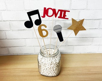 Rock Star Centerpiece, Music Centerpiece, Rock Star Party Decor, Musical Table Decor, Custom Parties by PartyAtYourDoor on Etsy