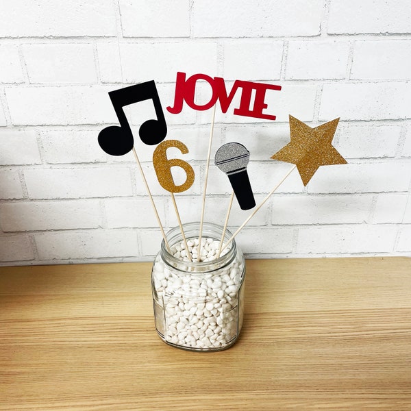 Rock Star Centerpiece, Music Centerpiece, Rock Star Party Decor, Musical Table Decor, Custom Parties by PartyAtYourDoor on Etsy