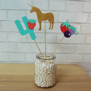 Berry Magical Unicorn Centerpiece, Berry Magical Unicorn Party Decor, Berry Magical, Unicorns, Custom Parties by PartyAtYourDoor on Etsy image 1