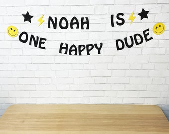 One Happy Dude Birthday Banner, One Happy Dude Birthday, One Happy Dude Party Decor, Custom Parties by PartyAtYourDoor on Etsy