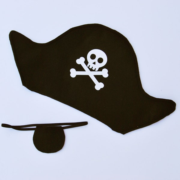 Pirate Hat and Eye Patch, Pirate Party Costume, Pirate Party Favors, Pirate Birthday Party Hats, Custom Parties by PartyAtYourDoor on Etsy