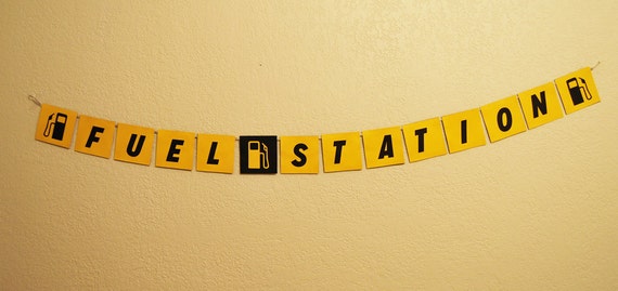 Wheels On The Bus Party Fuel Station Banner Custom Parties By Etsy