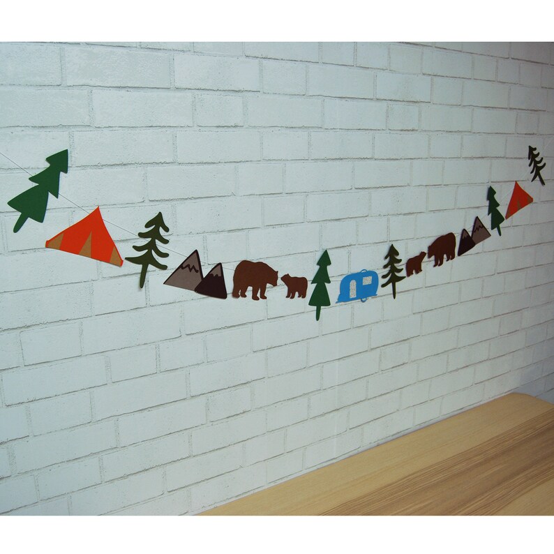 Camping Garland, Camping Party Garland, Camp Birthday Garland, Camping Baby Shower Garland, Custom Parties by PartyAtYourDoor on Etsy image 3