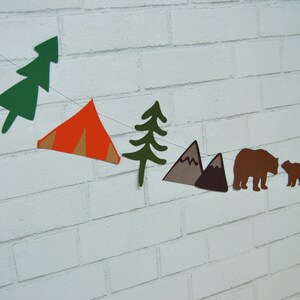 Camping Garland, Camping Party Garland, Camp Birthday Garland, Camping Baby Shower Garland, Custom Parties by PartyAtYourDoor on Etsy image 6