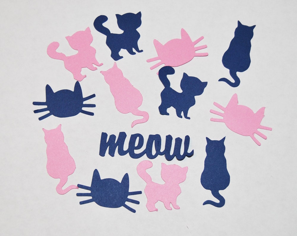 Cat Confetti Cat Party Decor Cat Party Table Decor Kitten Etsy
