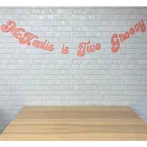 Two Groovy Birthday Banner, Woodstock Birthday Banner, Second Birthday Banner, Two Groovy, Custom Parties by PartyAtYourDoor on Etsy