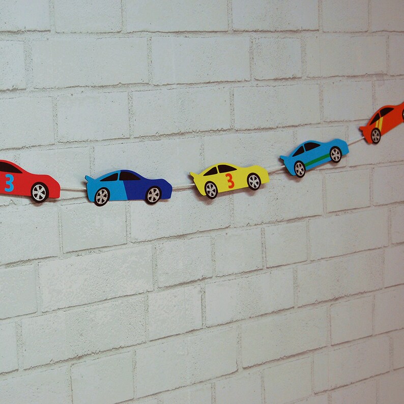 Race Car Garland Race Car Birthday Decoration Race Car Party Etsy